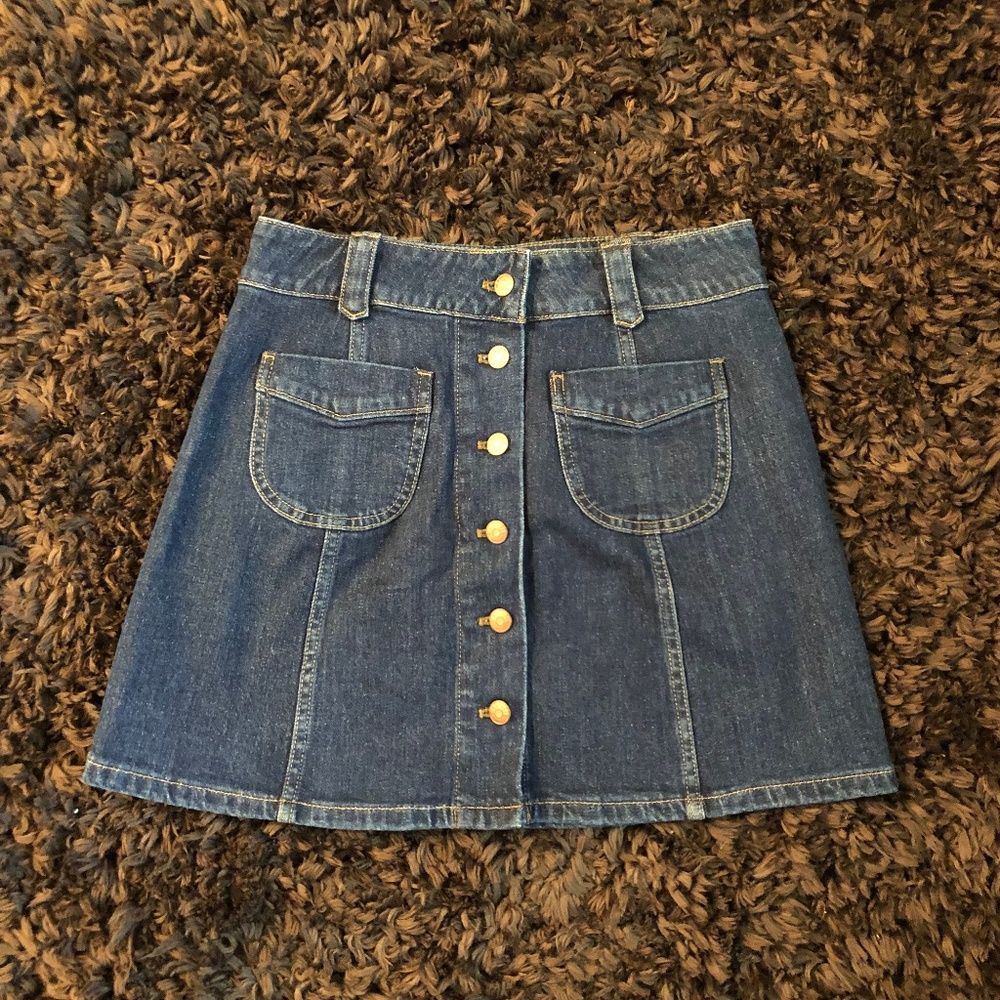 Madewell Button Up Denim Mini Skirt